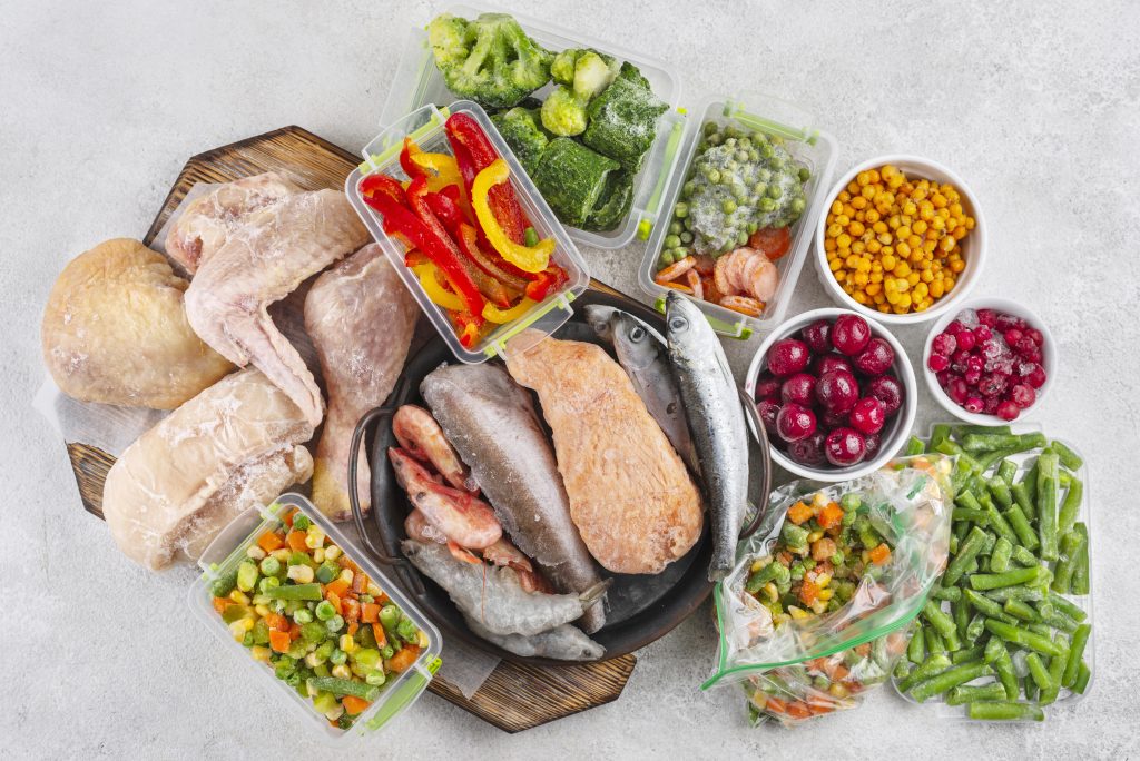 frozen food table arrangement